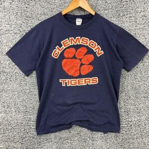 Vintage 90s Clemson Tigers Shirt Adult Large 20x26.5 USA Swingster Paper Thin